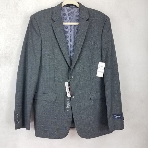 NEW An Original Penguin 42L Long Slim Fit Blazer Suit Jacket Sport Coat Charcoal - Picture 1 of 14